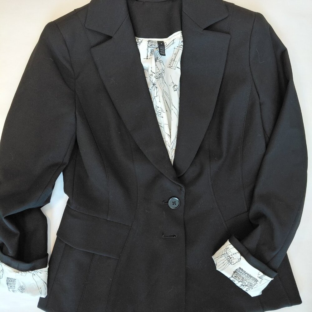 Signature White House Black Market Women's Lined Black Jacket/Blazer Size 4 - Picture 2 of 6